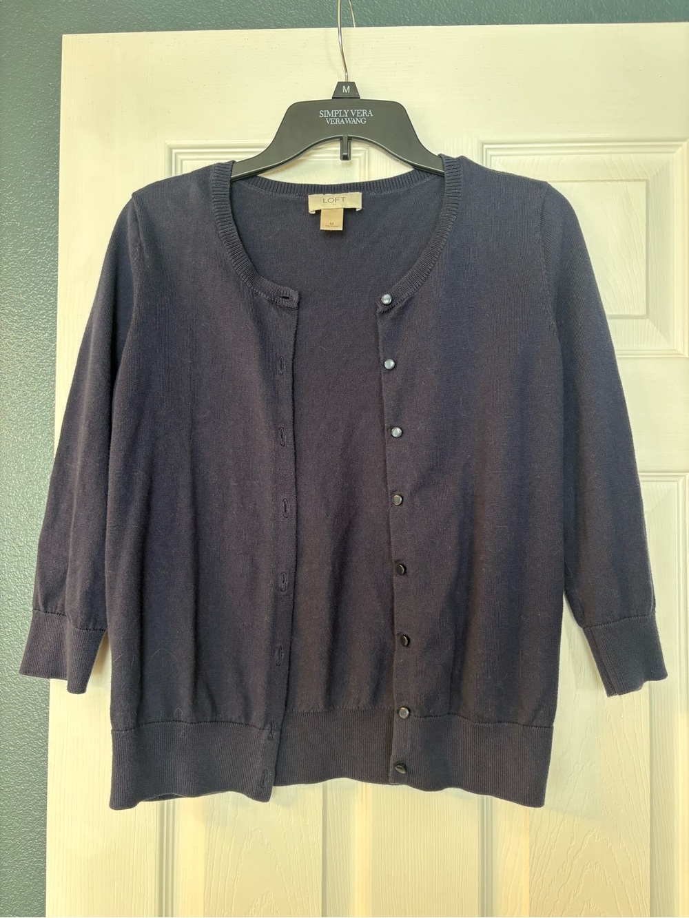 ⭐️5/$15! LOFT Navy Button-Front Women's Cardigan Sweater